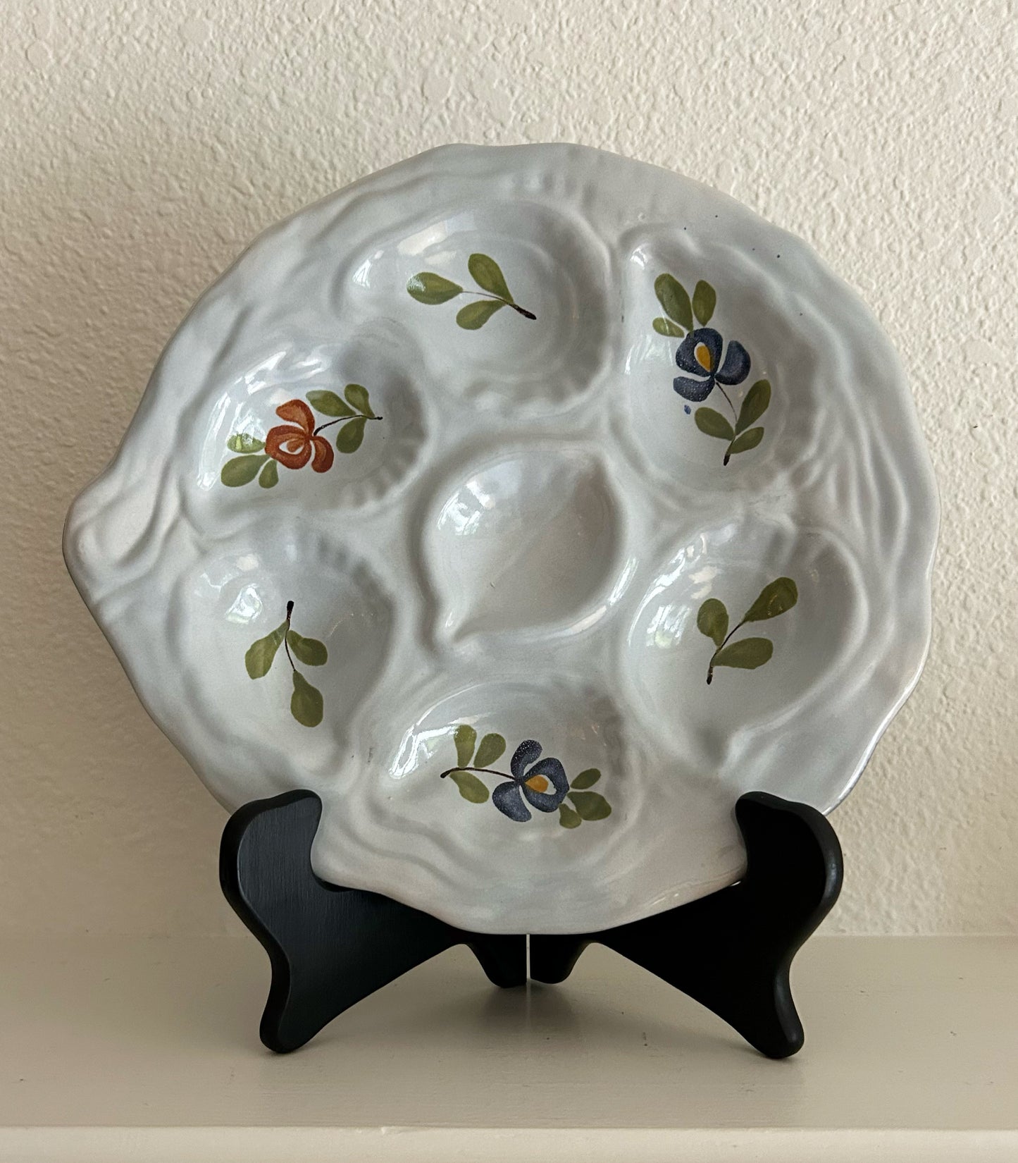 MAJOLICA Oyster Plate GABRIEL FOURMAINTRAUX