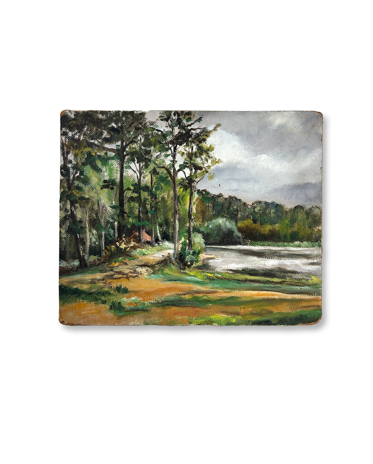 Paris 13” x 16” Vintage Oil on Board Landscape