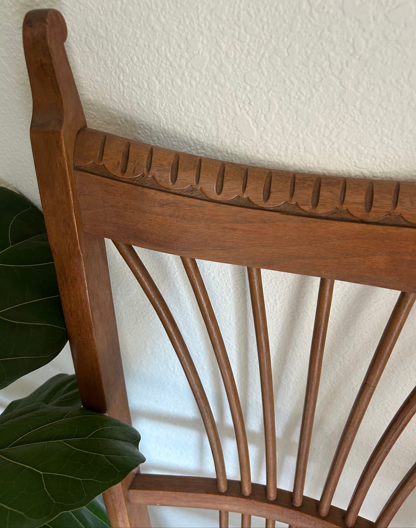 18” x 18” x 44” H Antique Hand Carved Chair