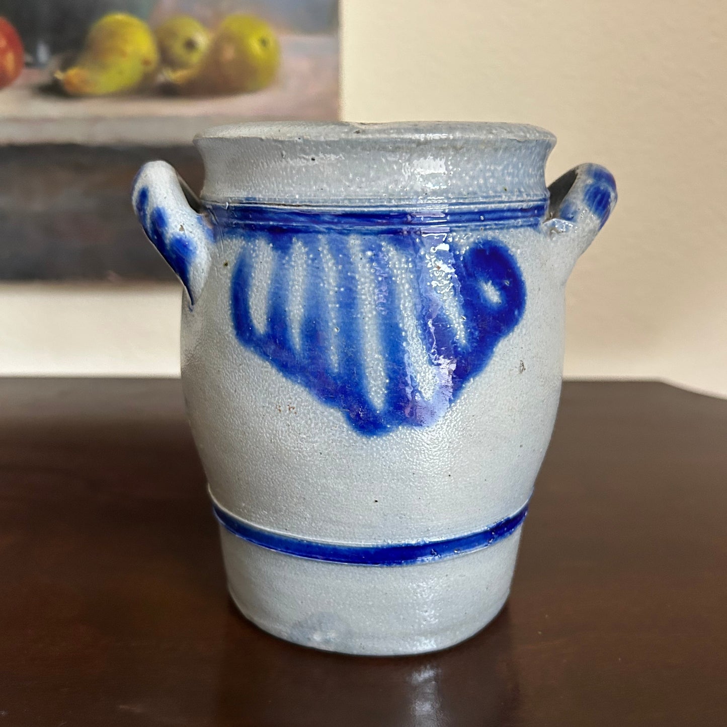 6” x 6” H Vintage German Westerwald Salt-Glazed Stoneware