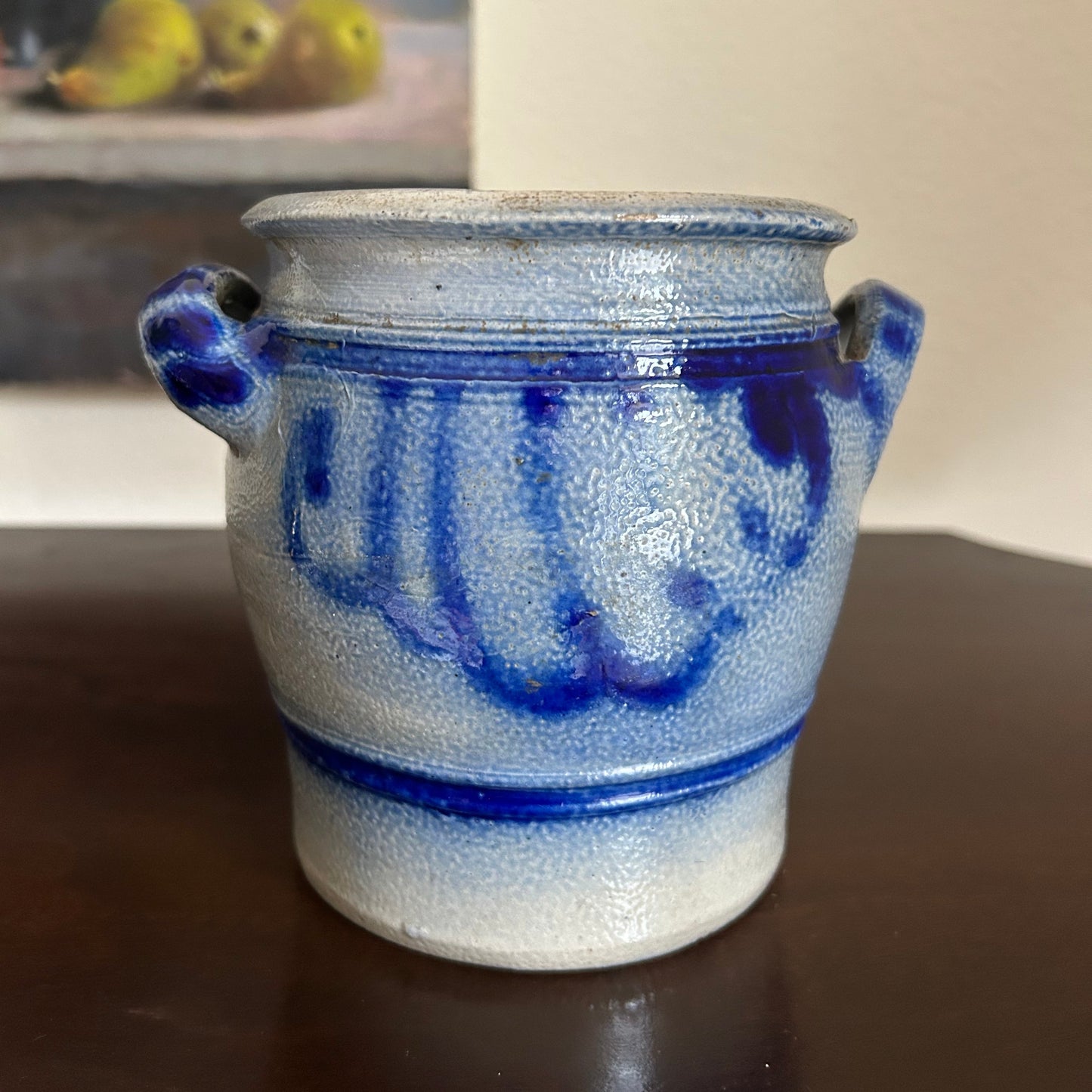 6.5” x 5.5” H Vintage German Westerwald Salt-Glazed Stoneware