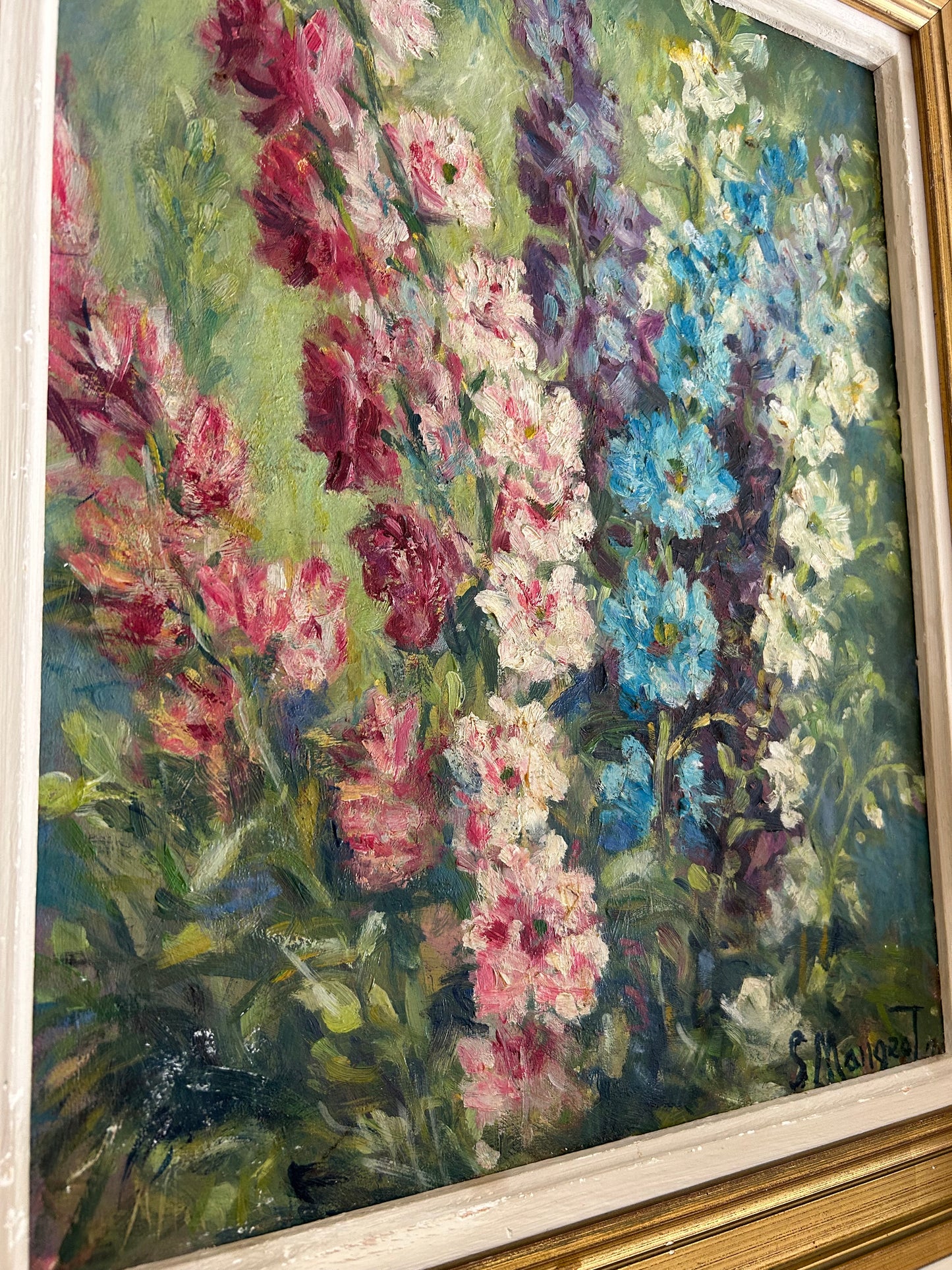 Paris - 16.5” x 20” Original French Oil on Canvas, Parisian Market Bouquet