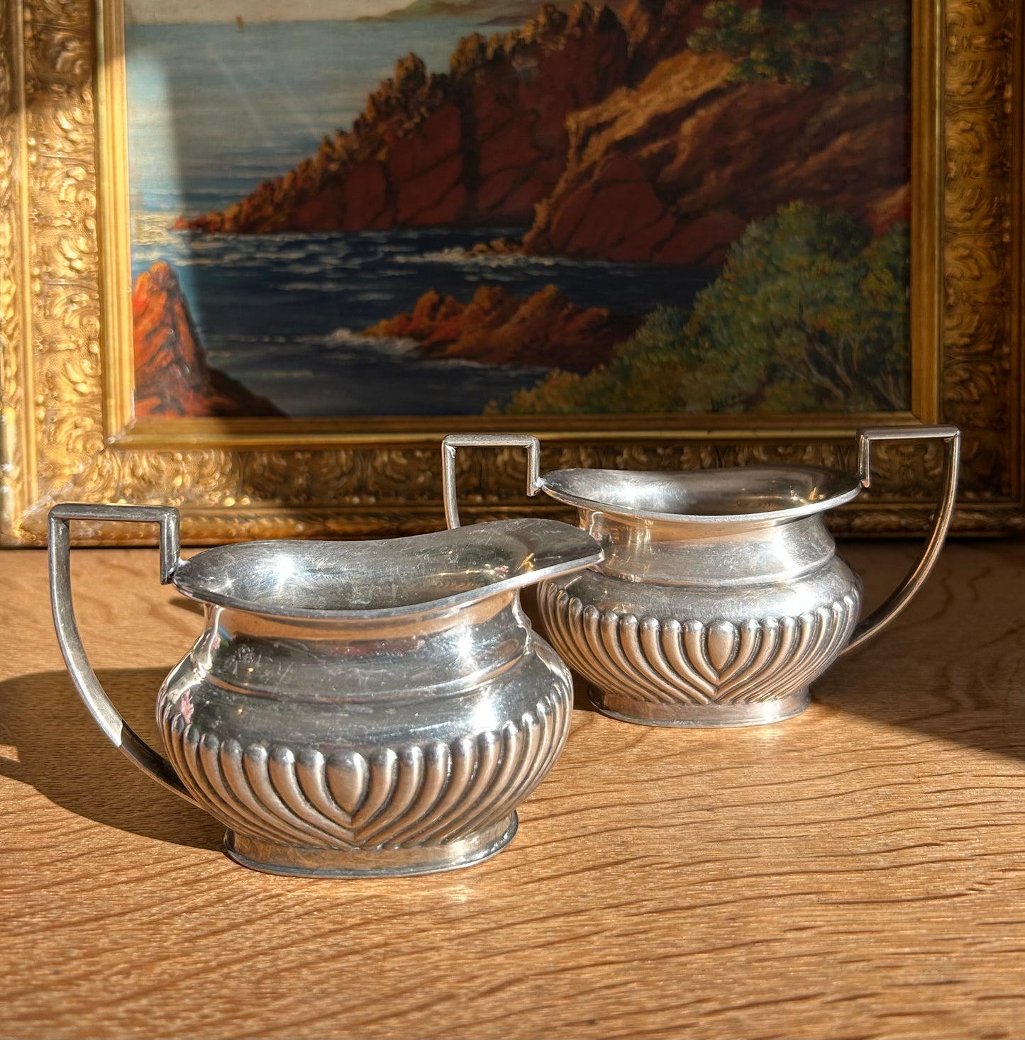 Paris - 5” x 2” x 3” Sheffield English Silverplate Creamer