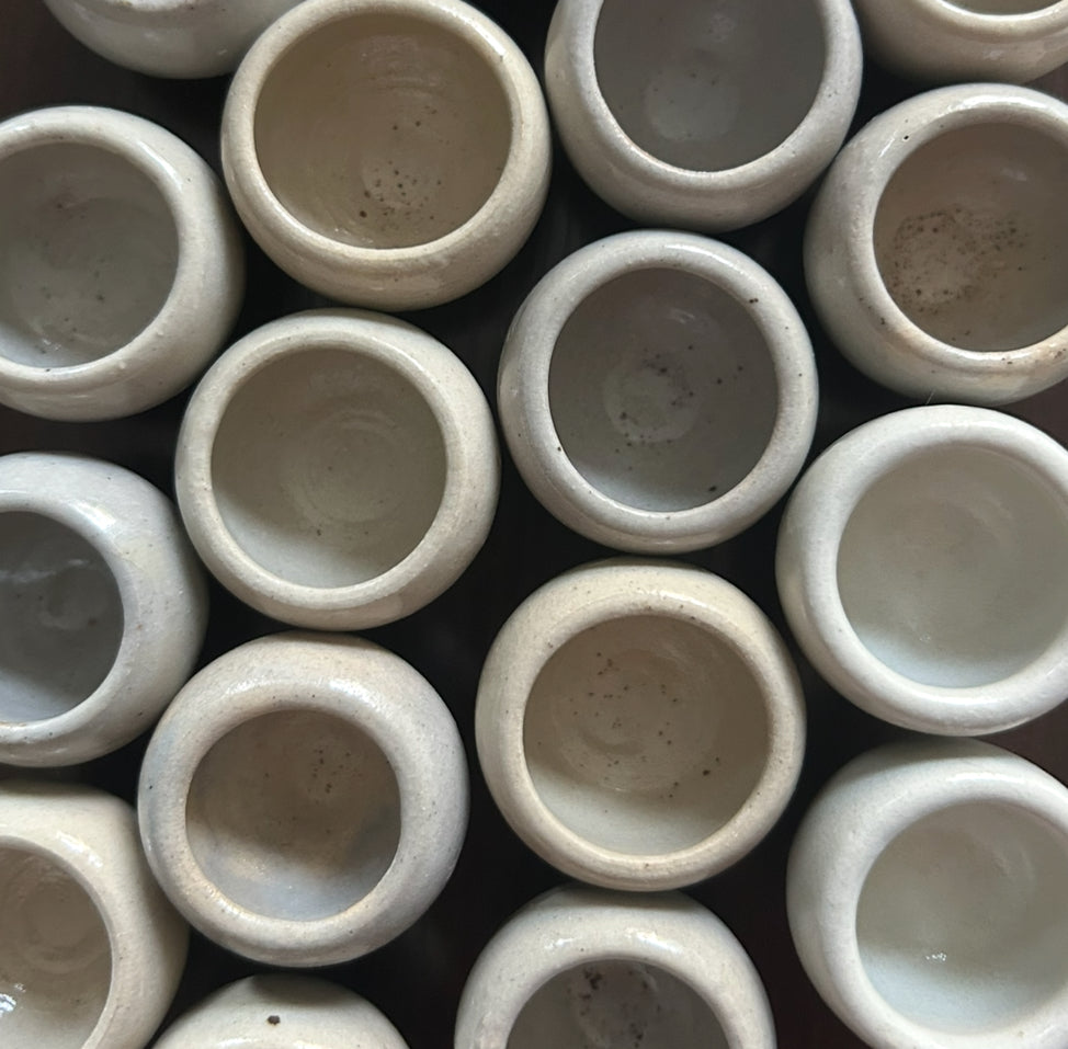 Paris-Set of 6 1930s Stoneware Snail Pots