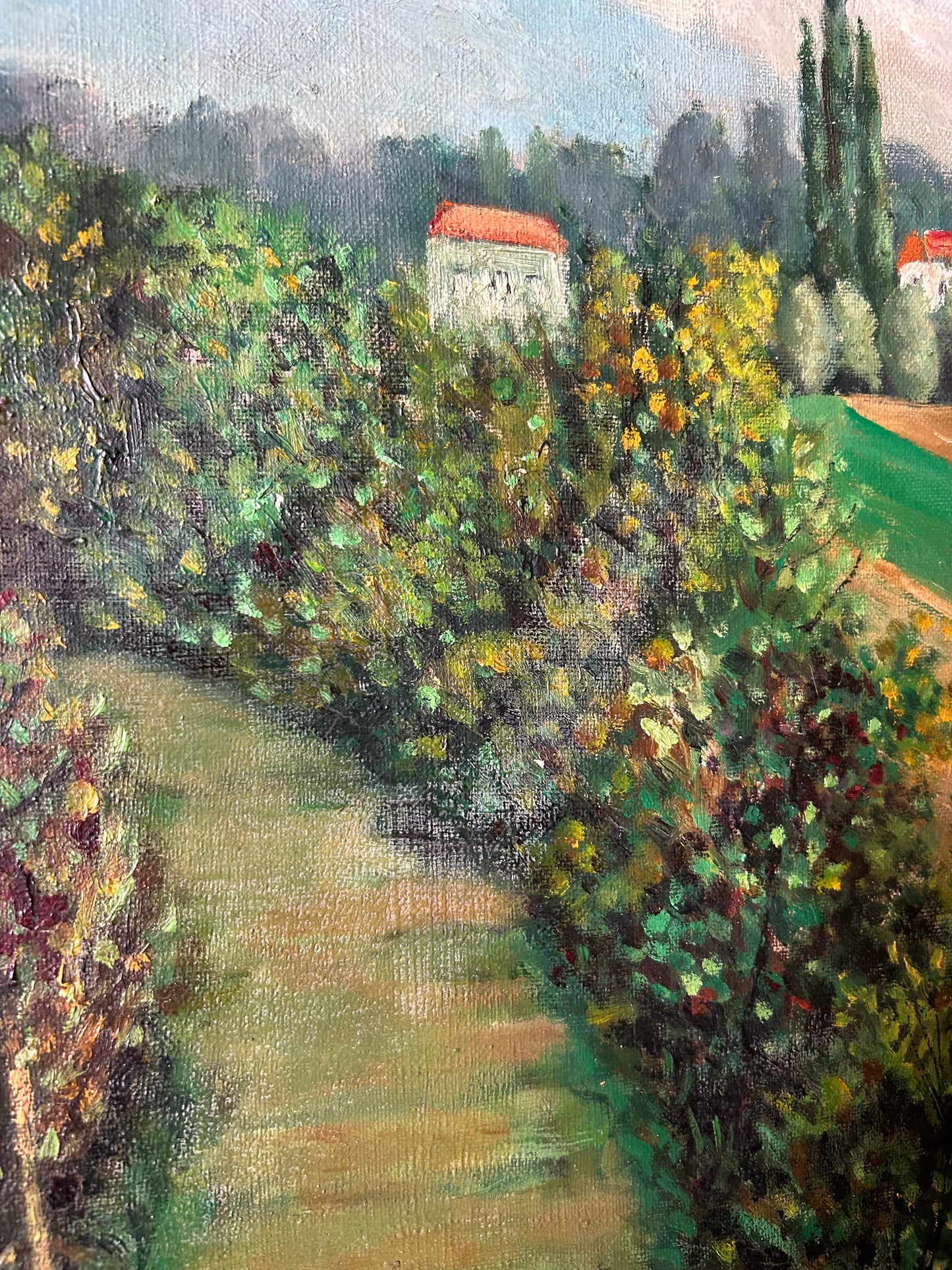 Paris-20” x 23” Vintage Oil on Canvas