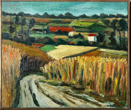 Paris-18” x 22” Vintage Oil on Canvas