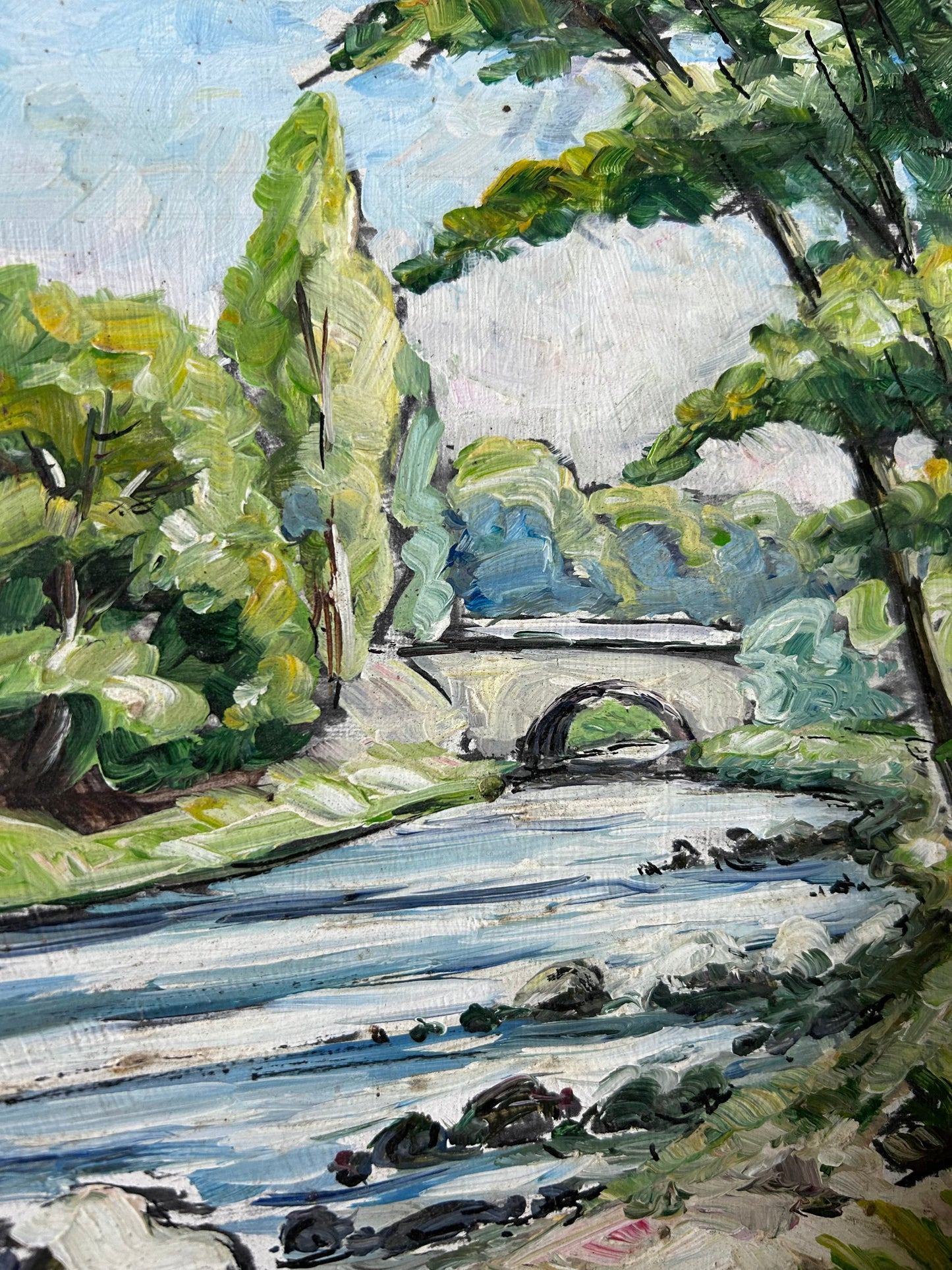 Paris-16” x 19” Oil on Board with Gold Leaf Frame