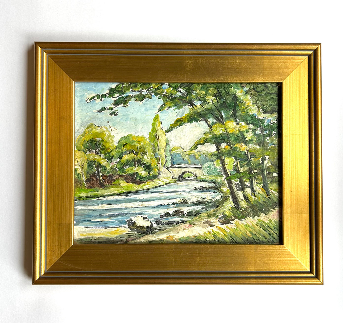 Paris-16” x 19” Oil on Board with Gold Leaf Frame