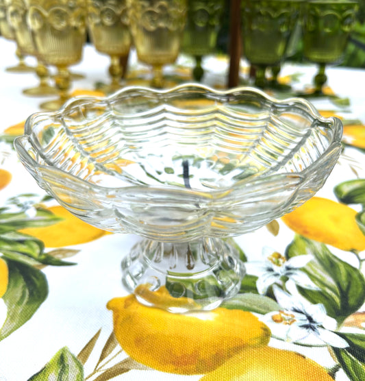 6” x 3.5” Vintage Glass Pedestal