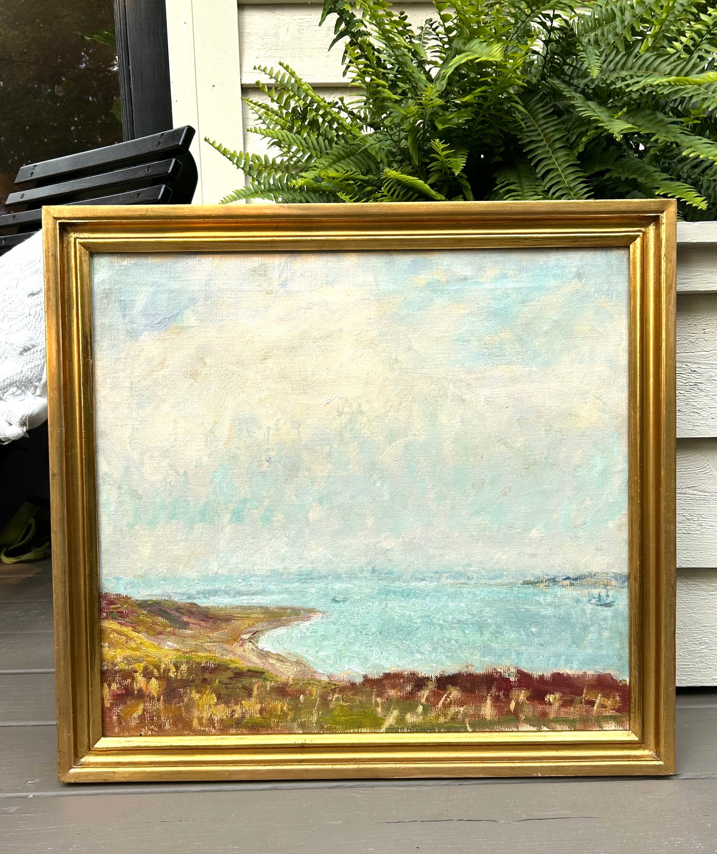 24” x 22.5” Vintage Oil on Canvas-Denmark