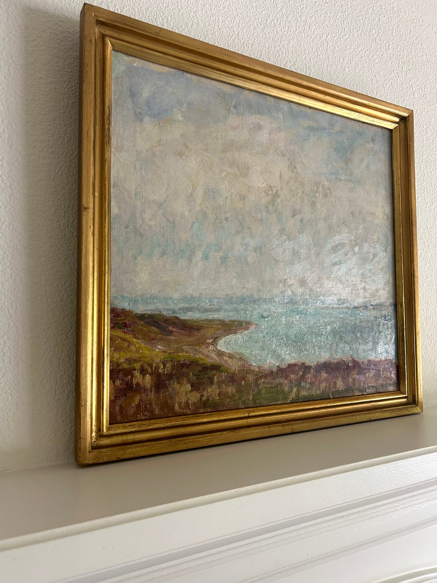 24” x 22.5” Vintage Oil on Canvas-Denmark