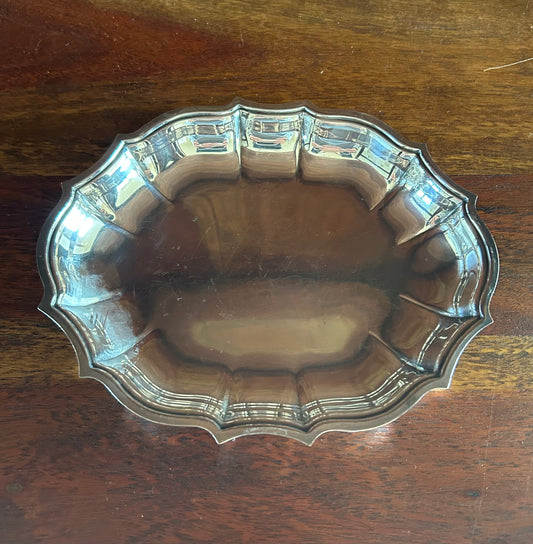 7” Chippendale Silver-Plate Oval Dish