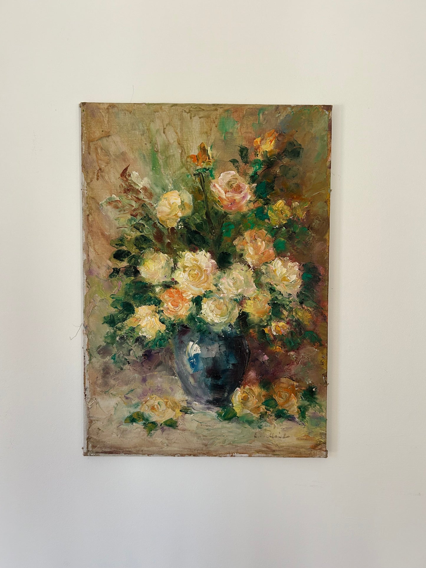 Paris - 13.5” x 19.5” Roses, Oil on Canvas