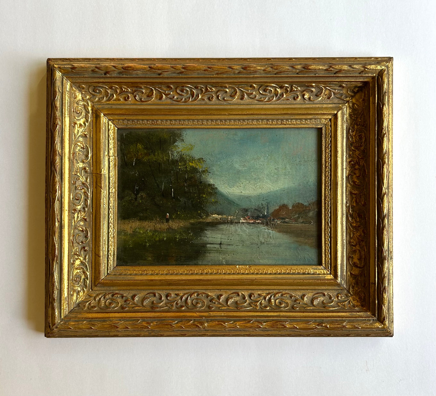 Paris - 11” x 13.5” Riverbank, Oil on Canvas Board