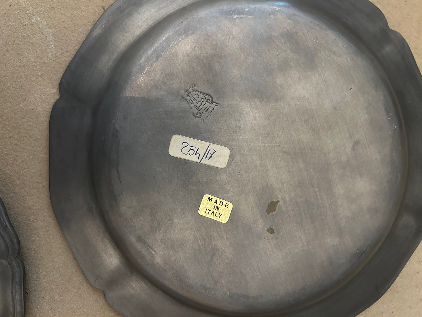 Italian Vintage Pewter Plates