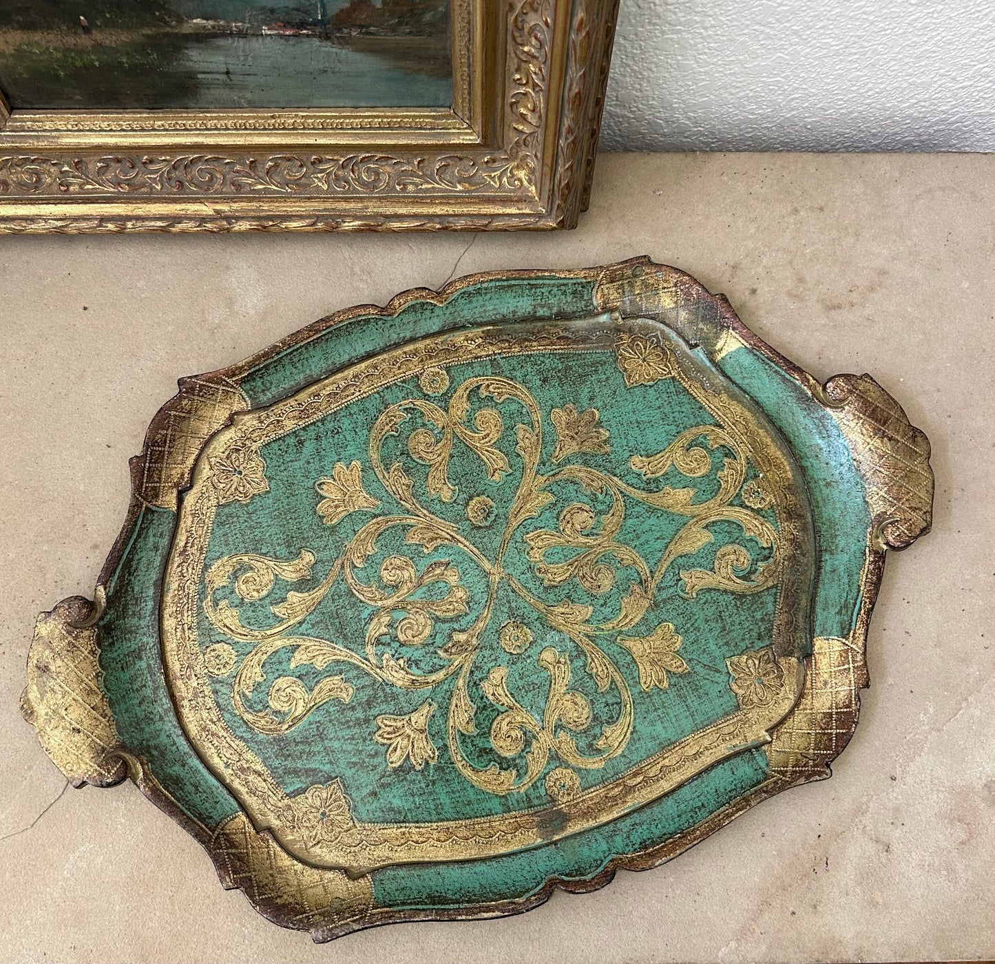 Italian 17.5” x 12” Florentine Tray