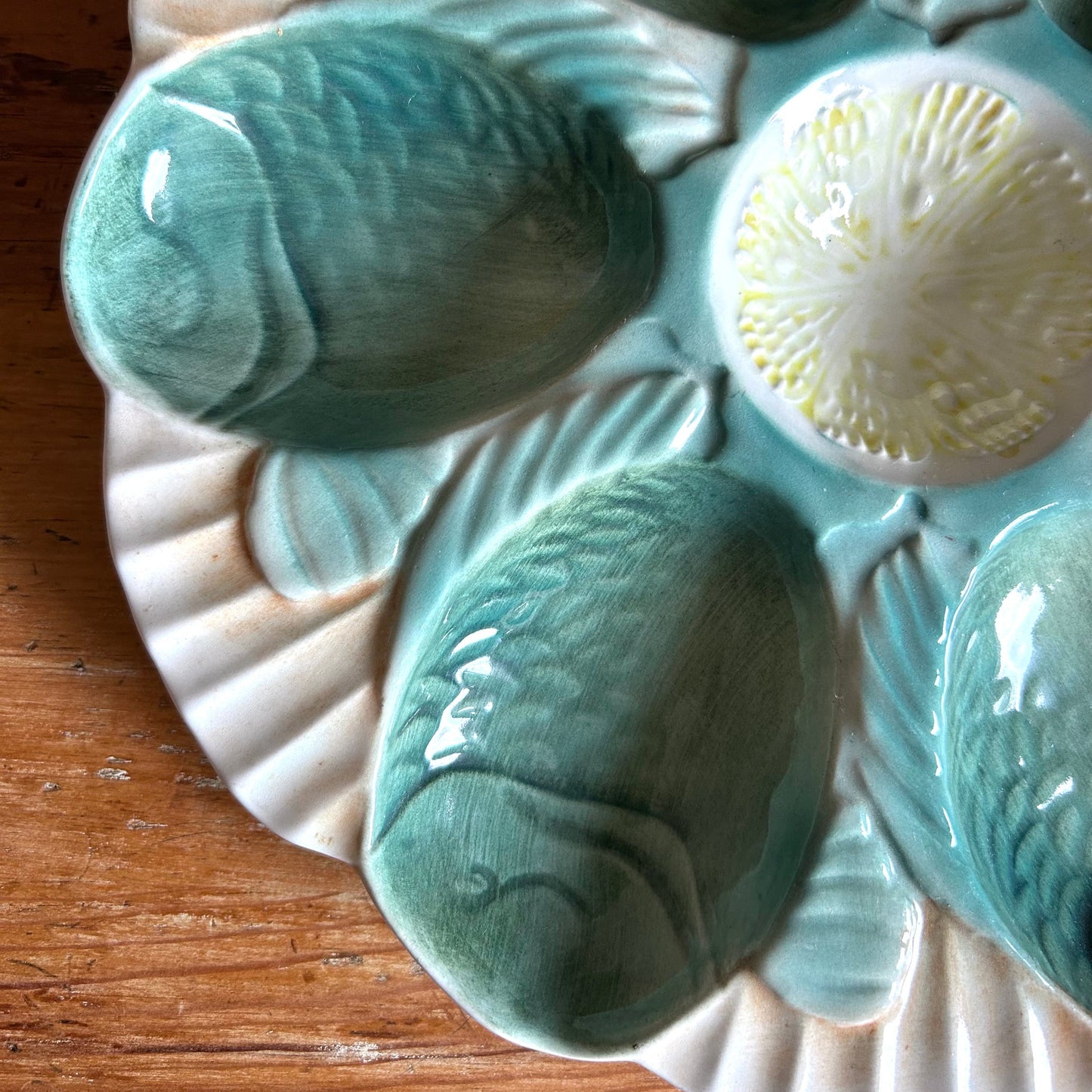 Paris - Rare French Majolica Fish Oyster Plate