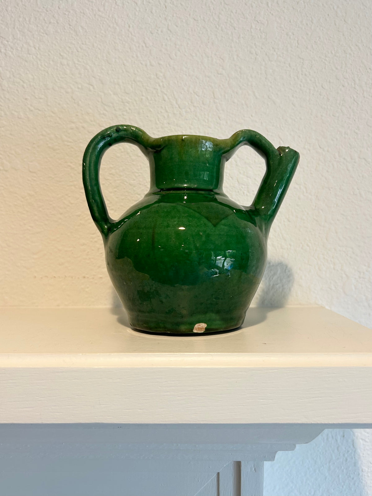 Provence - 7” x 6.5”H Vintage French Green Water Jug