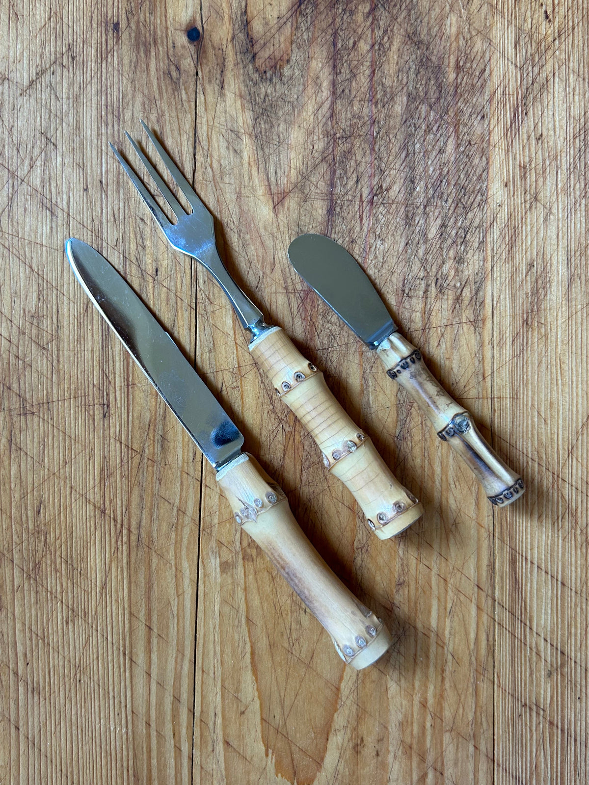 French Bamboo Charcuterie Serving Utensils
