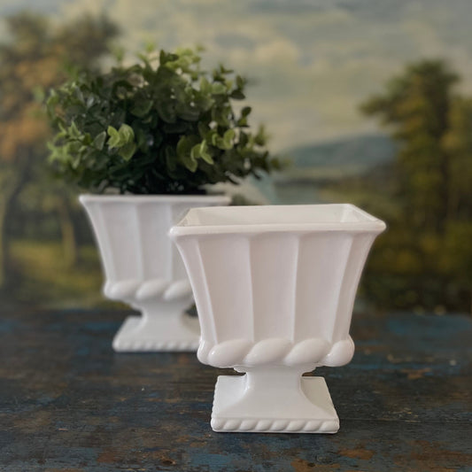 Milk Glass Rectangular Pedestal