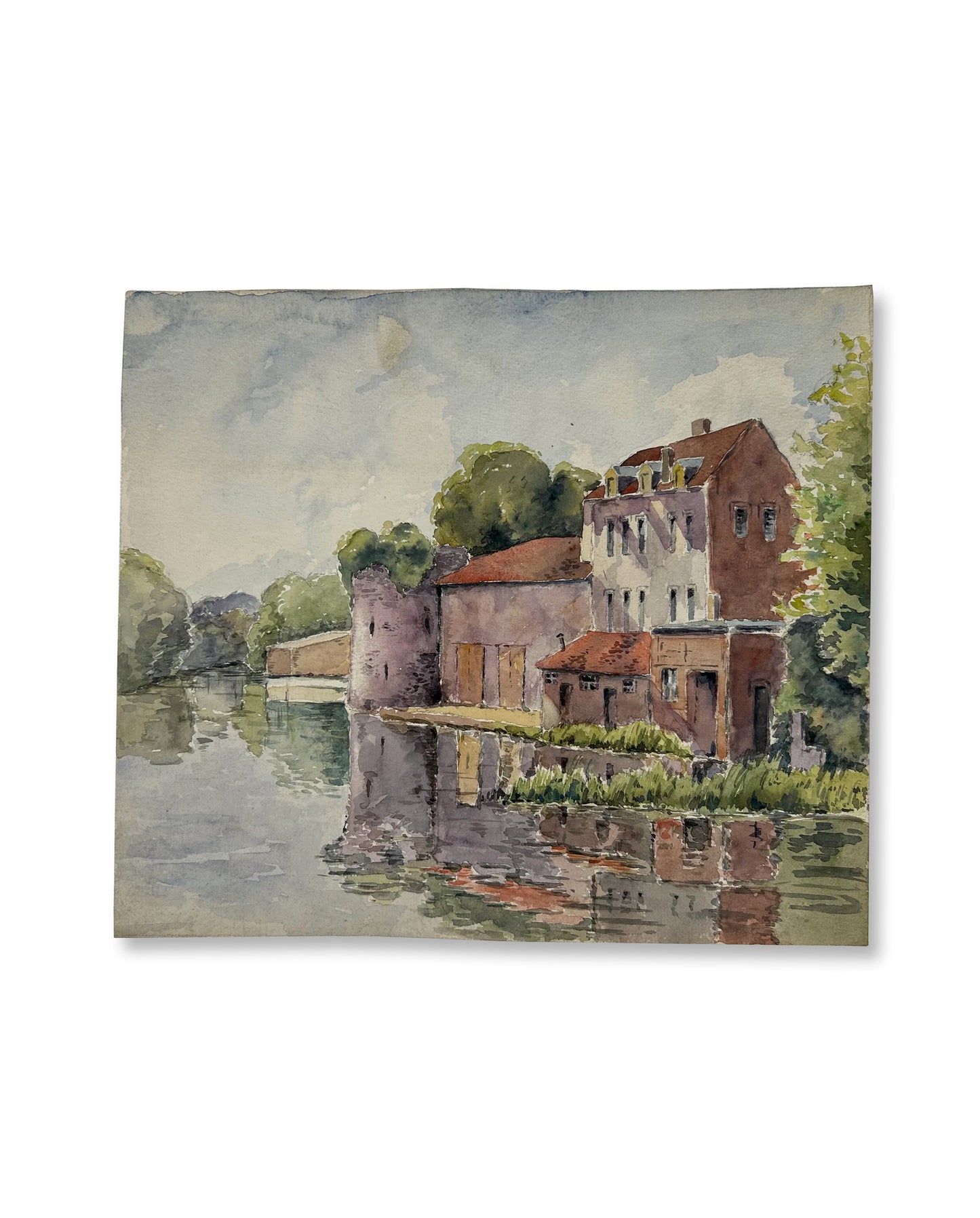 Paris - 10” x 11.5” 1918 Watercolor by Gaucher