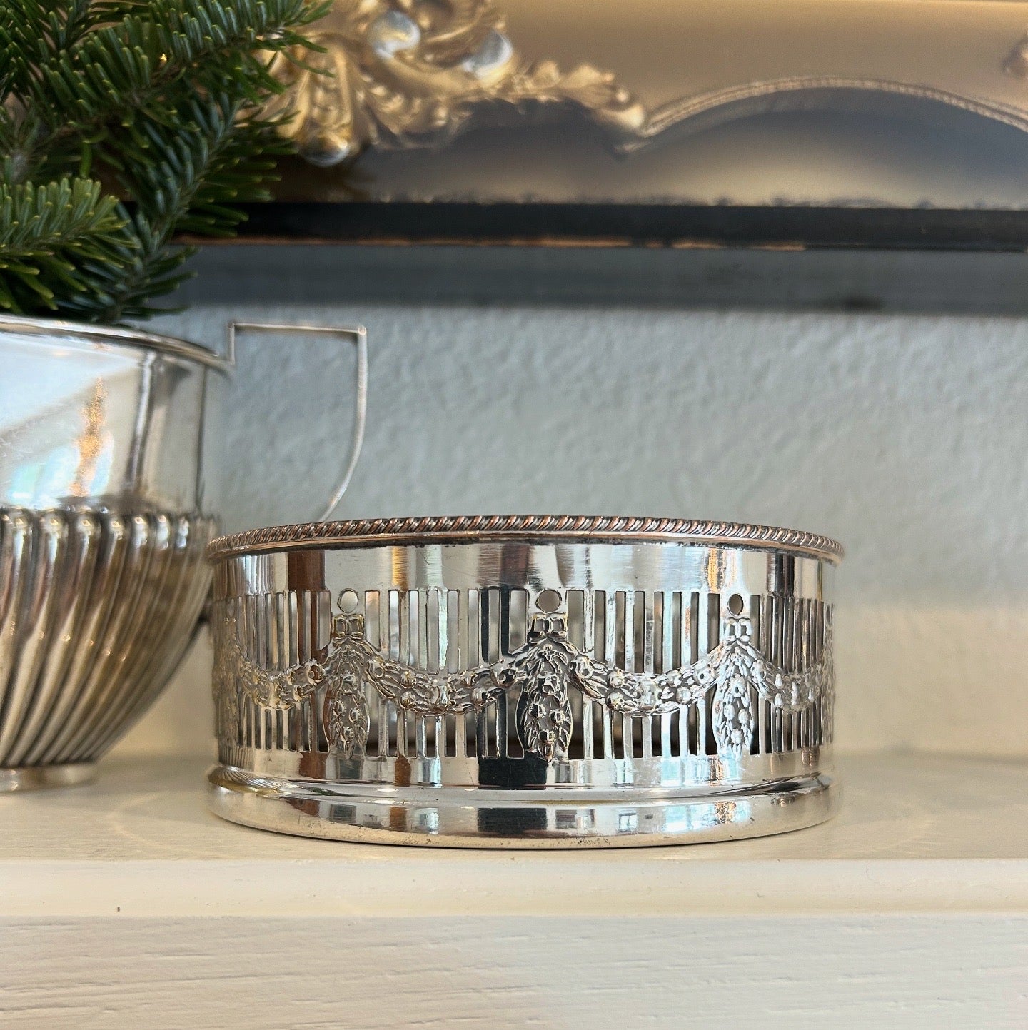 1920s 5” English Sheffield Mahogony Wine Coaster