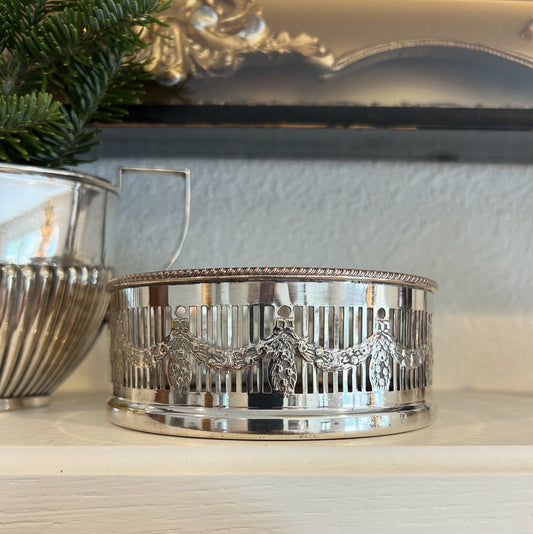 1920s 5” English Sheffield Mahogony Wine Coaster