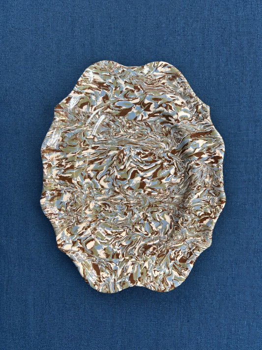 Provence - 8” x 10” Aptware Marbled Clay Dish