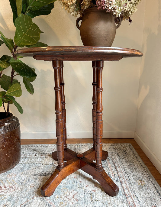 25” x 29” Antique Walnut Round Table