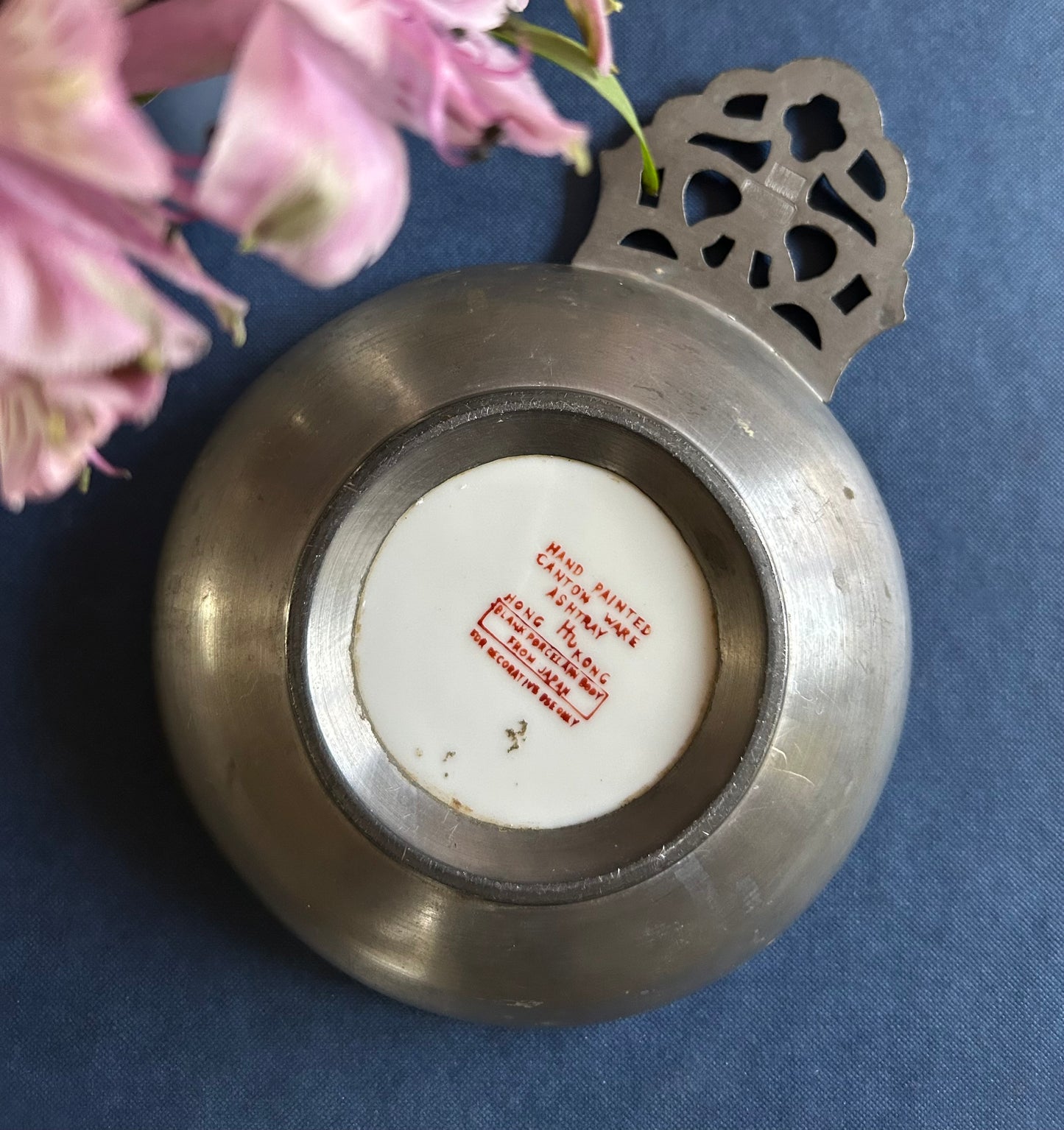 6” Japanese Dish Pewter Rim