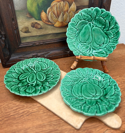 Set of three  7.4” Sarreguemines Fruit Plates