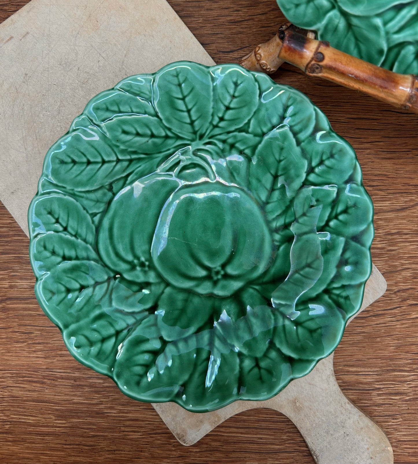 Set of three  7.4” Sarreguemines Fruit Plates