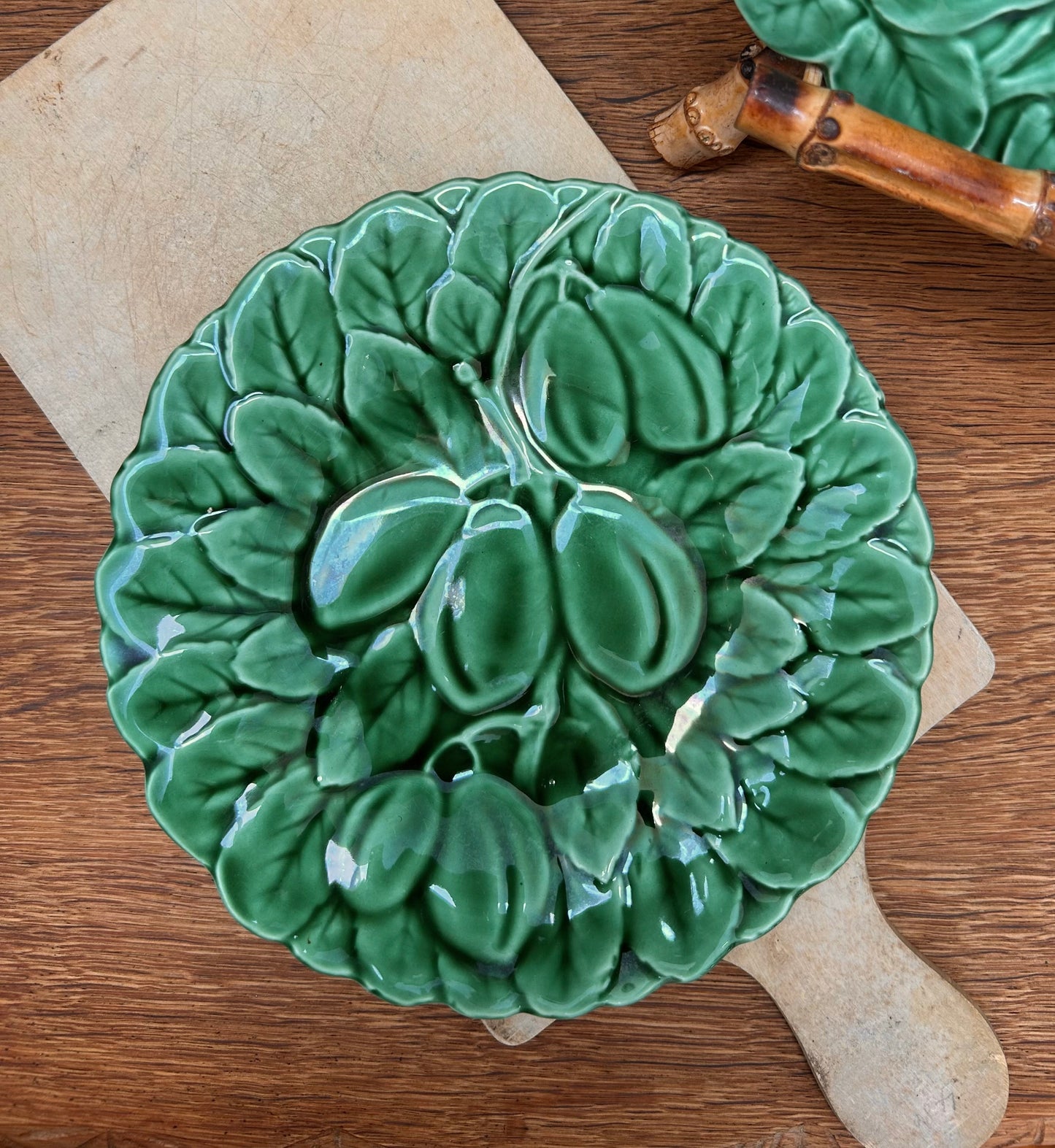 Set of three  7.4” Sarreguemines Fruit Plates