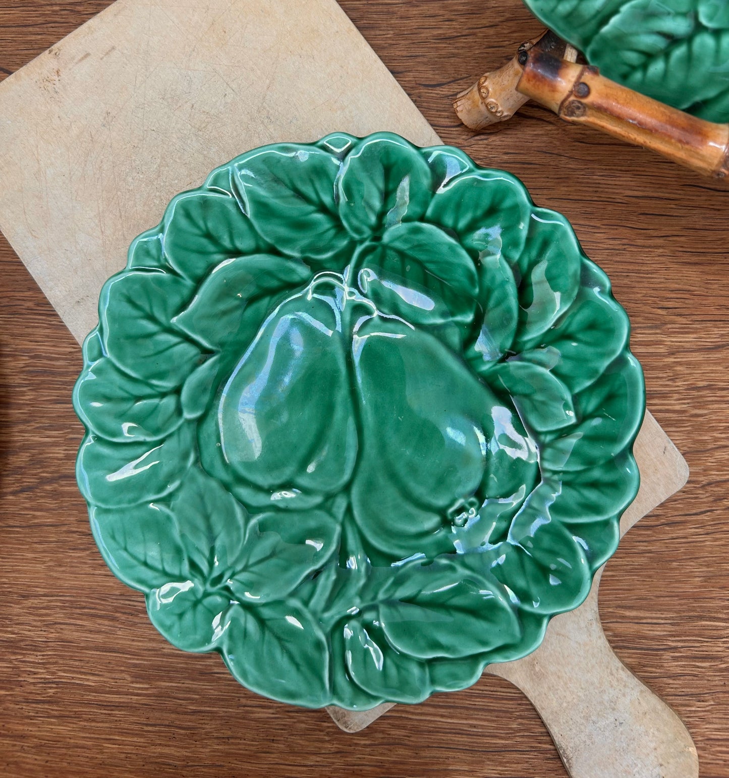 Set of three  7.4” Sarreguemines Fruit Plates