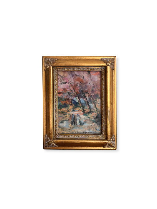 Paris - 7” x 9” Original French Oil on Board Sunday Stroll