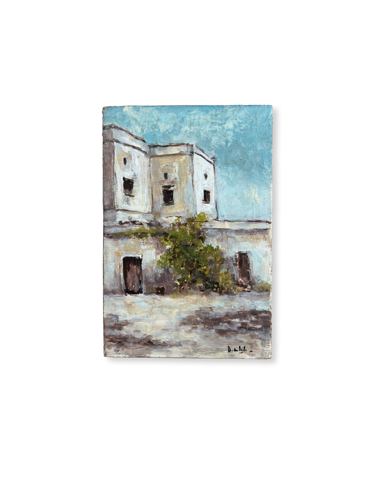 Paris - 6.5” x 9.5” Original Oil on Wood Courtyard