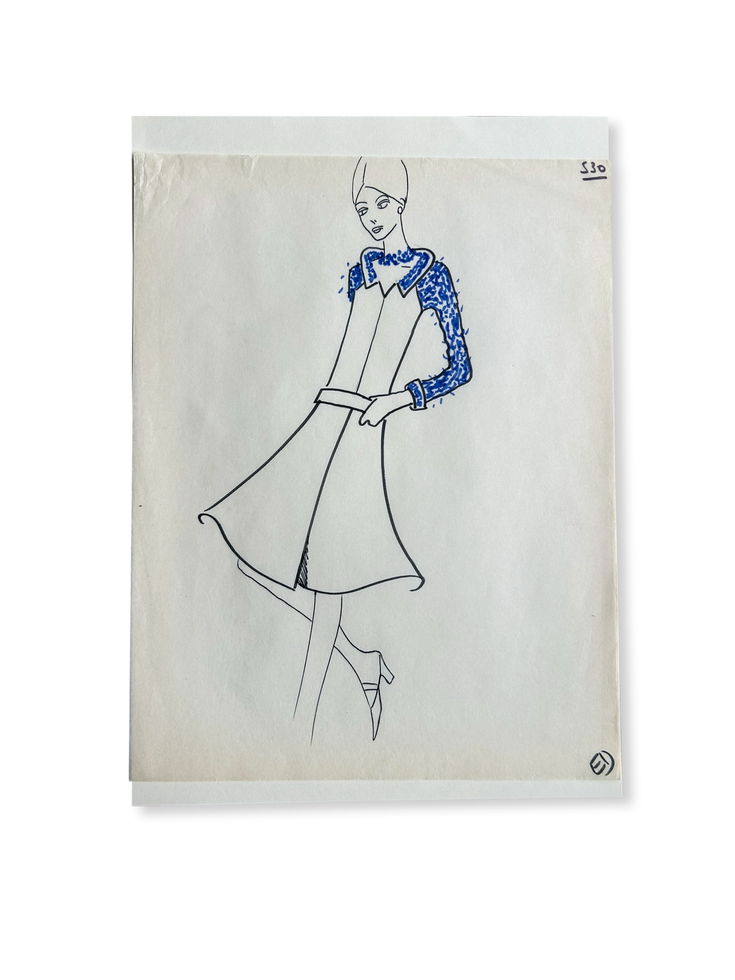 Paris - 8” x 10.5” Vintage Fashion Sketches