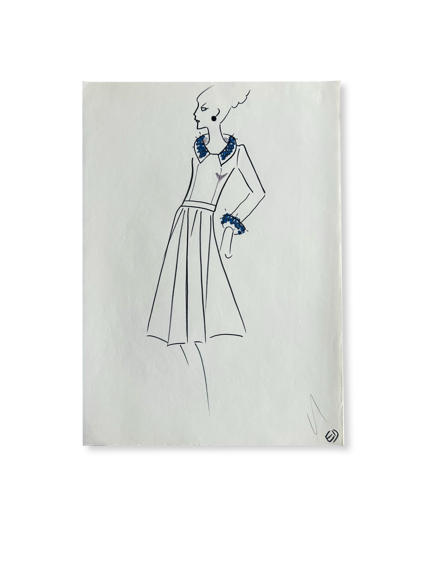 Paris - 8” x 10.5” Vintage Fashion Sketches