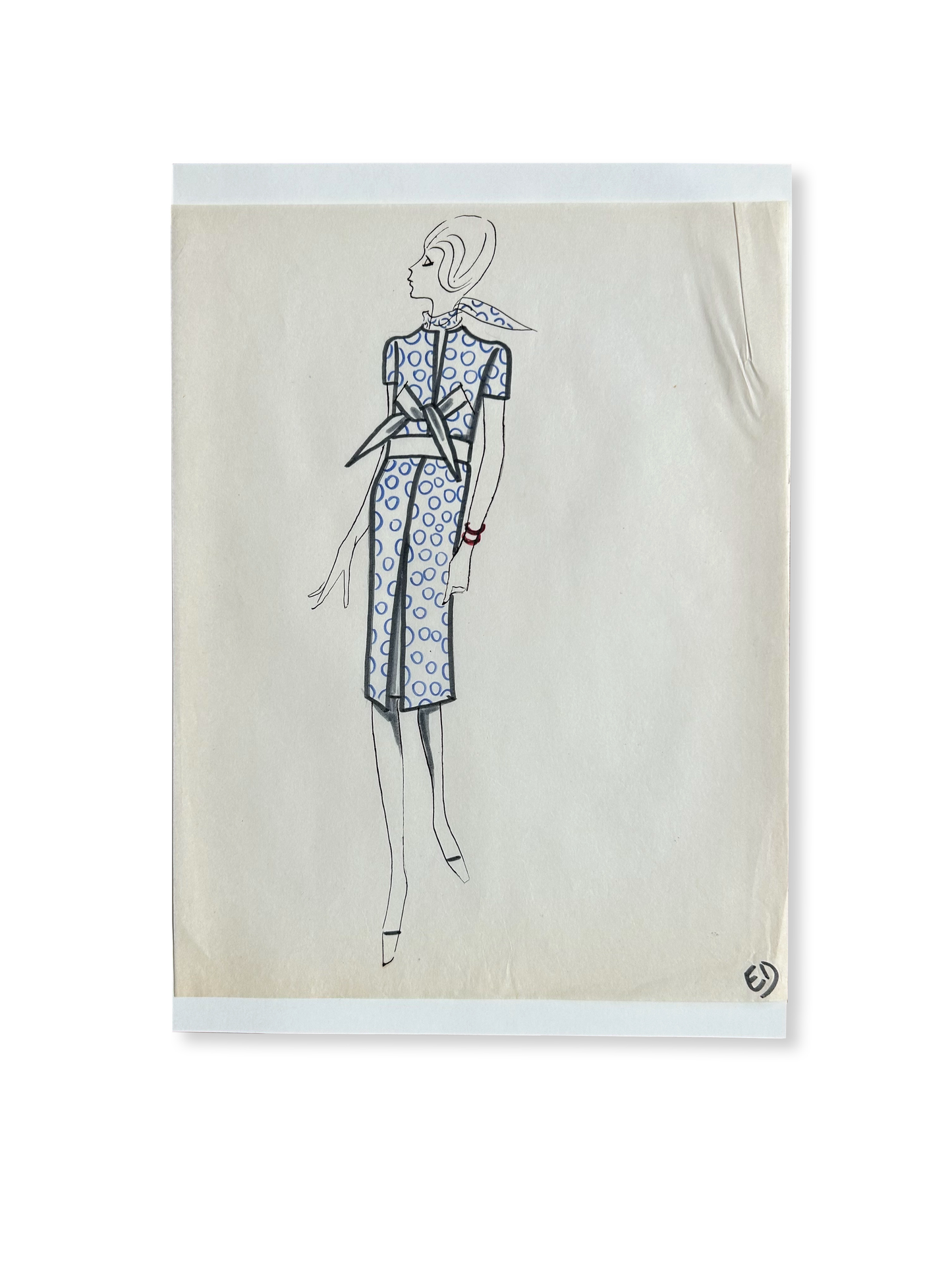 Paris - 8” x 10.5” Vintage Fashion Sketches