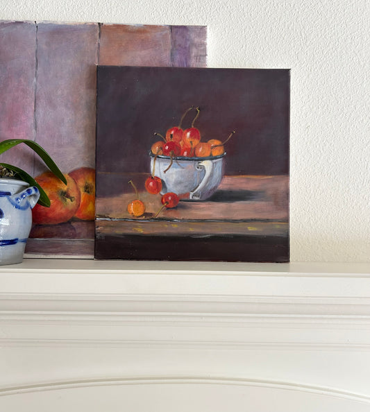 16” x 16” Original Oil Netherlands Cherries