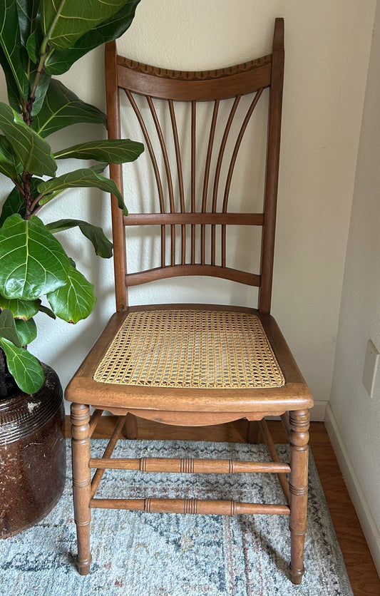 18” x 18” x 44” H Antique Hand Carved Chair