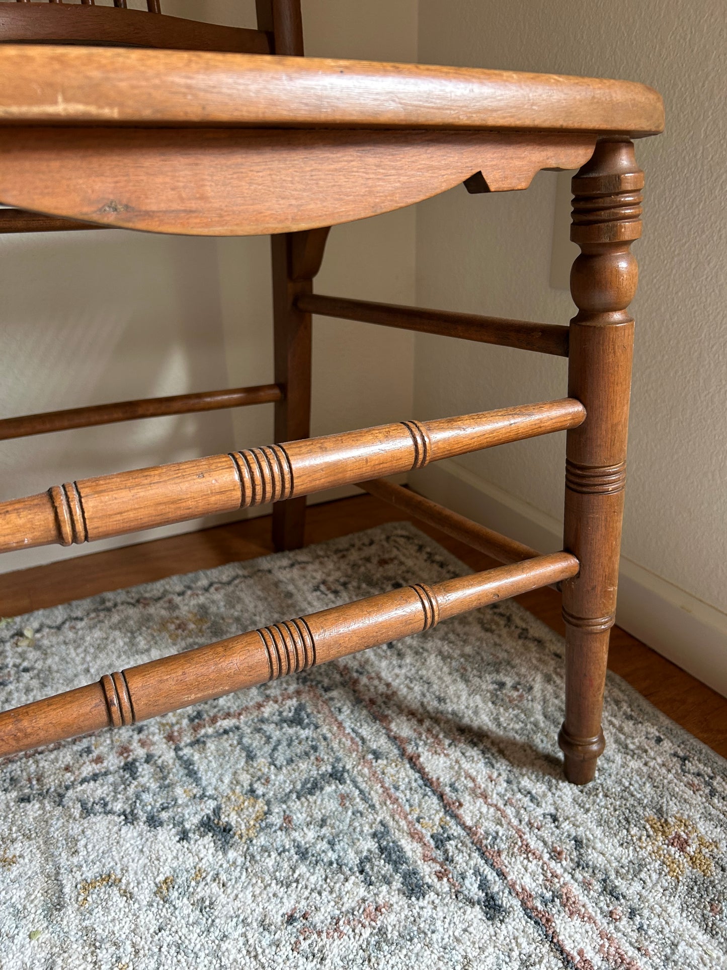 18” x 18” x 44” H Antique Hand Carved Chair
