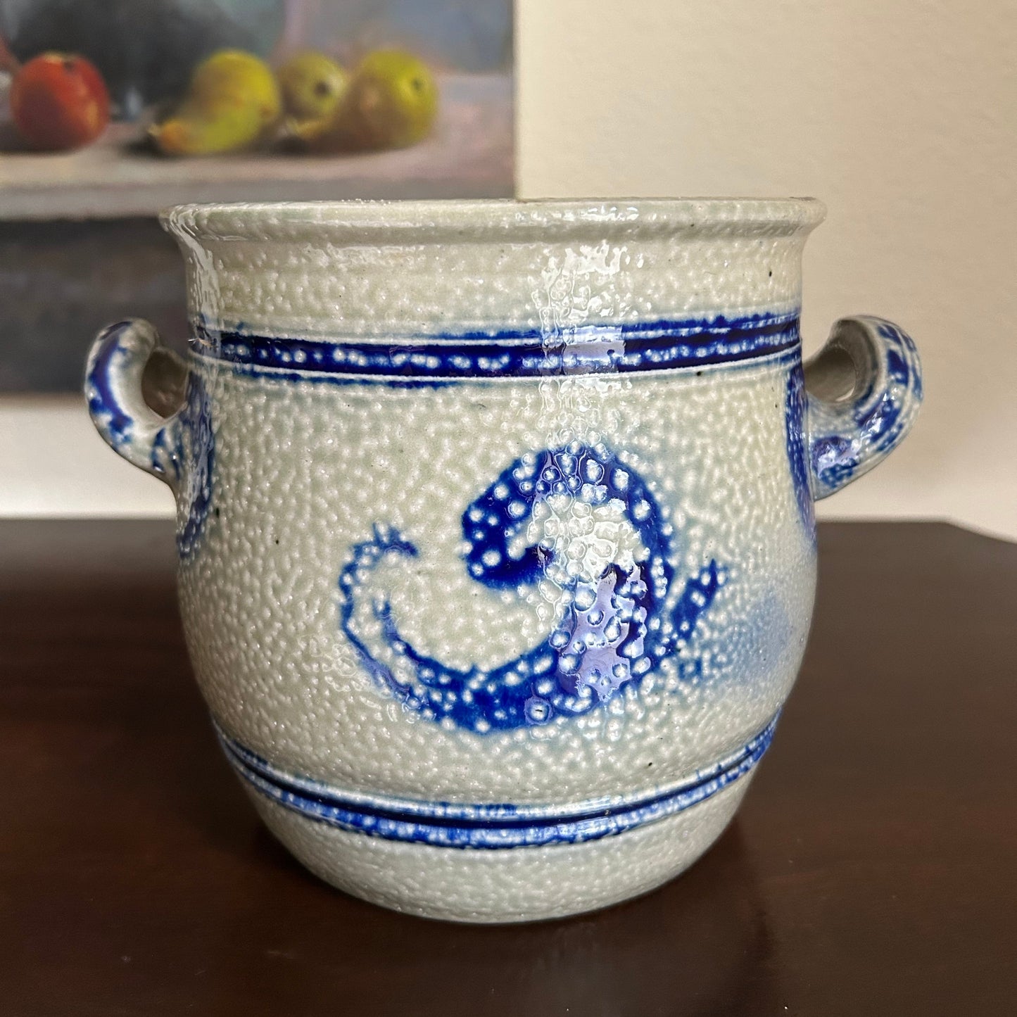 8” x 6.5” Vintage French Alsace Salt- Glazed Stoneware