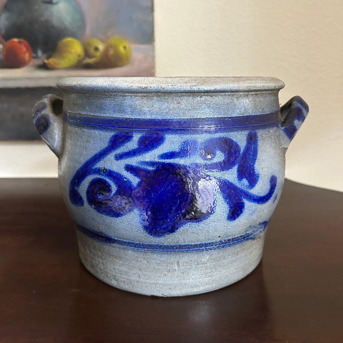 10” x 7” H Vintage German Westerwald Salt-Glazed Stoneware