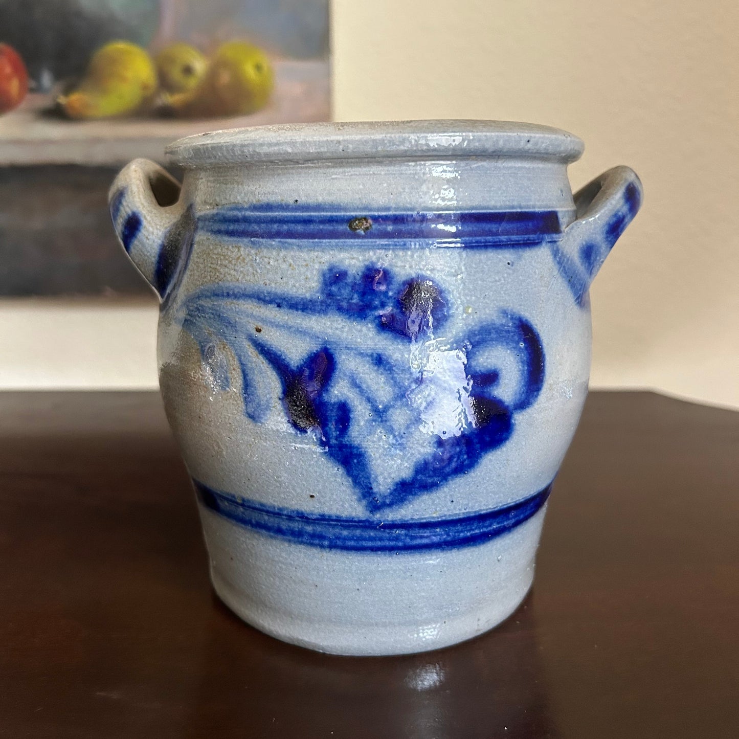 7” x 6” H Vintage German Westerwald Salt-Glazed Stoneware