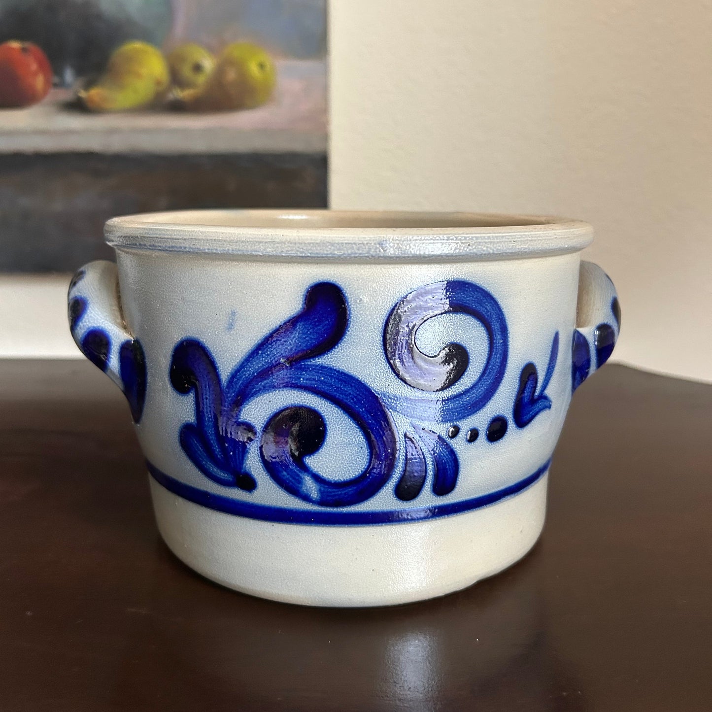 8” x 5” H Vintage German Westerwald Salt-Glazed Stoneware