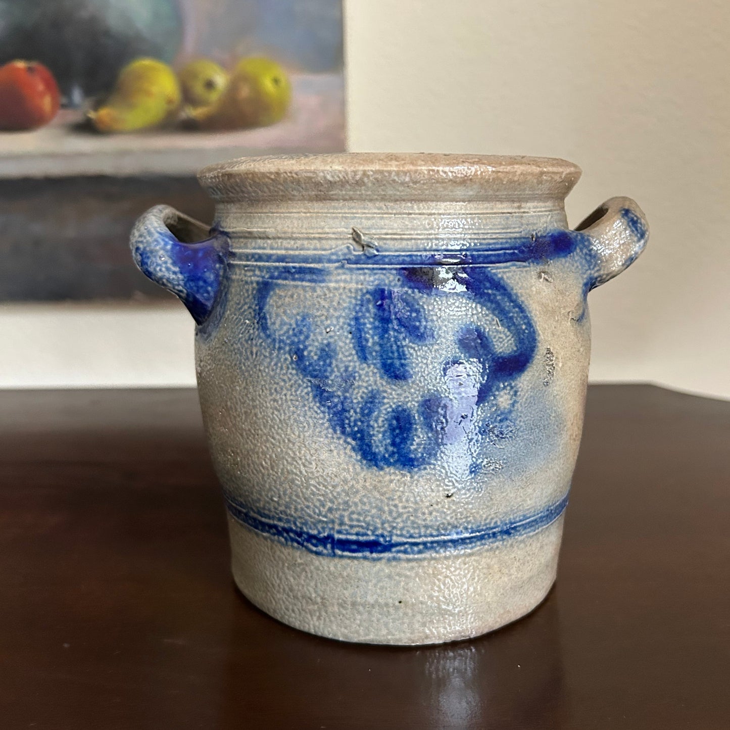 7” x 6”H Vintage German Westerwald Salt-Glazed Stoneware