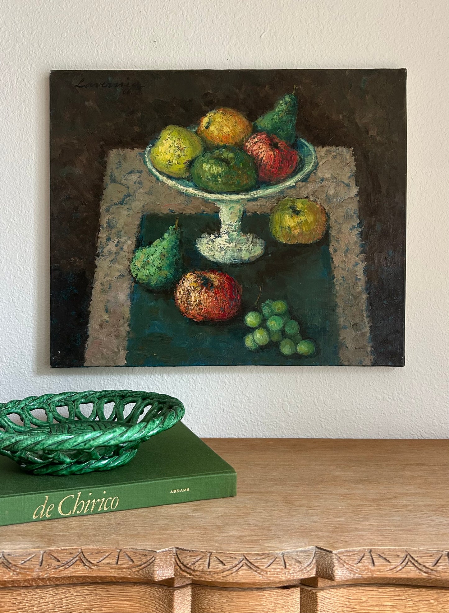 Paris - 1966, 18” x 22” Original French Oil on Canvas, Fresh Fruits