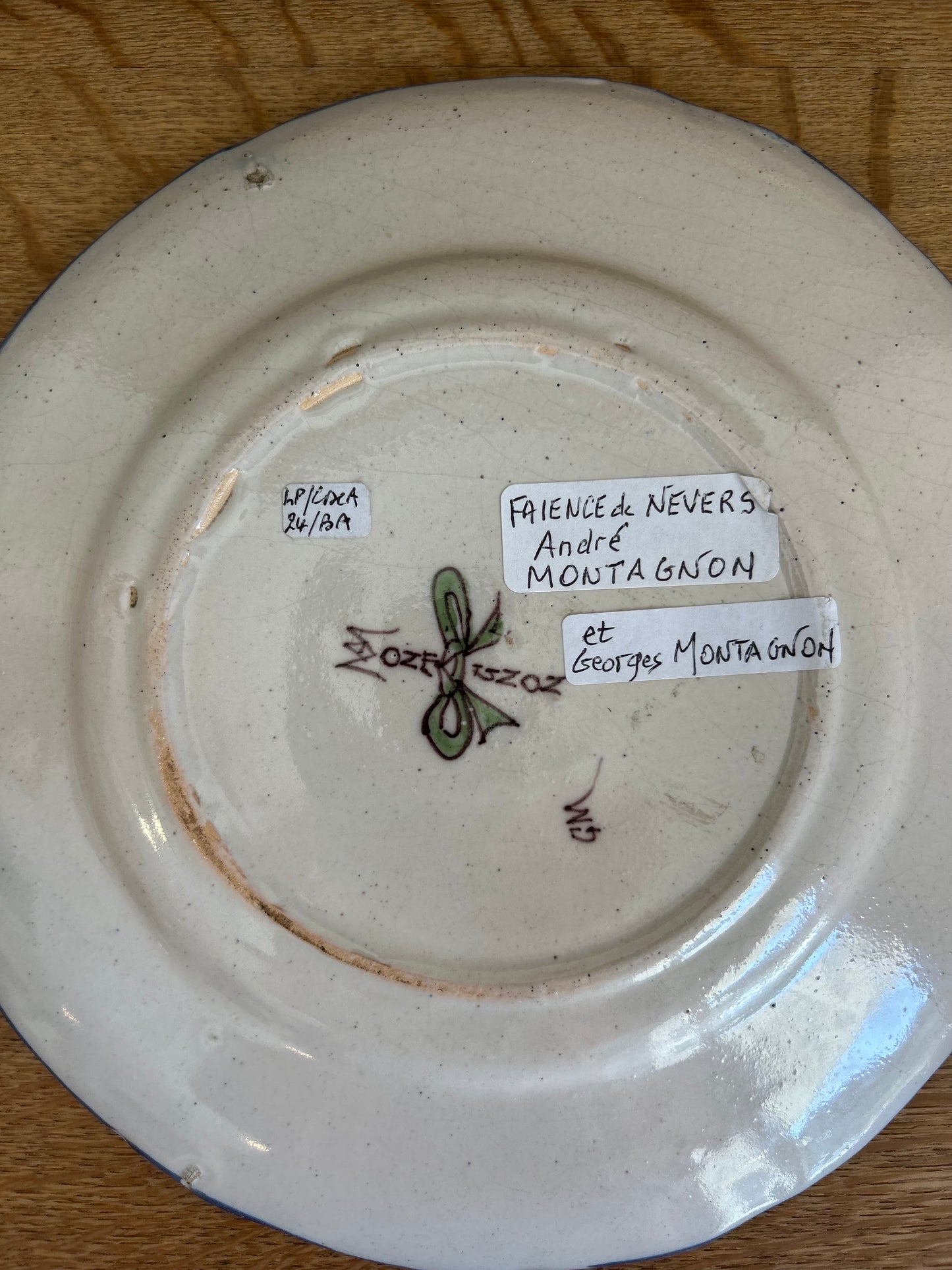 Paris - 9.5” French Faience Plate Floral Basket