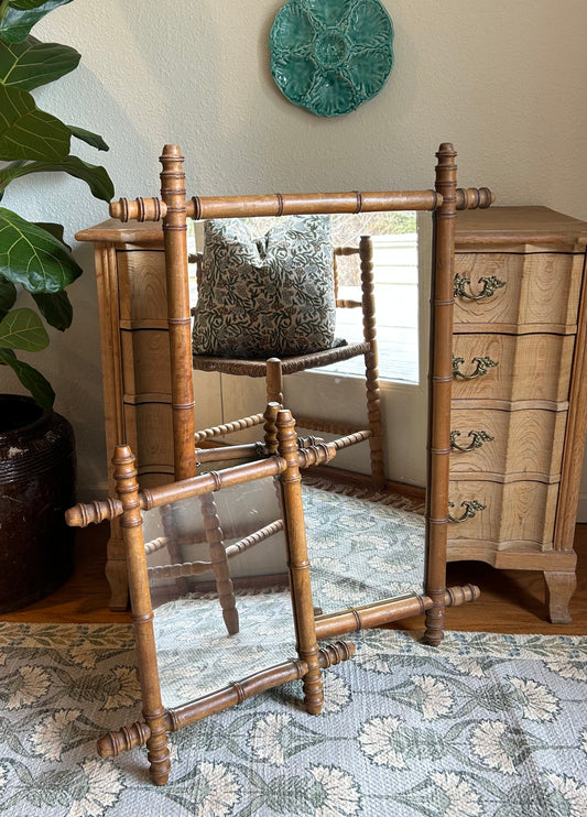 France - Faux Bamboo Wood Mirror